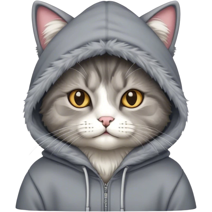 Cat wearing a hoodie emoji