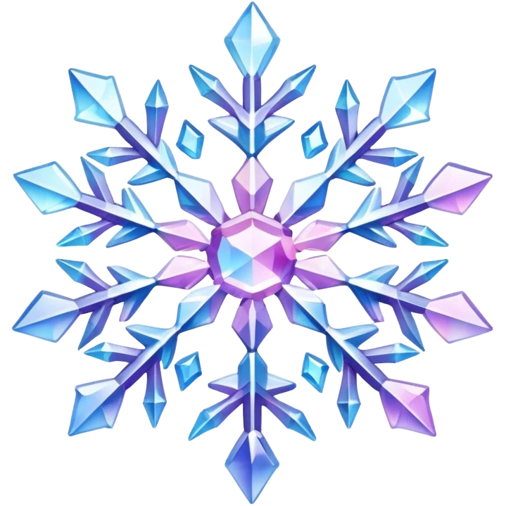 Gradient iridescent Pastel Pink violet blue white crystal gemstone snowflake  emoji