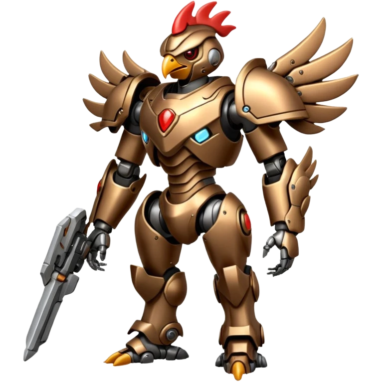 Mecha battle chicken humanoid creature but more human than chicken emoji