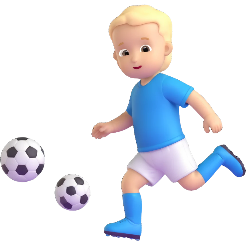 Baby playing soccer emoji
