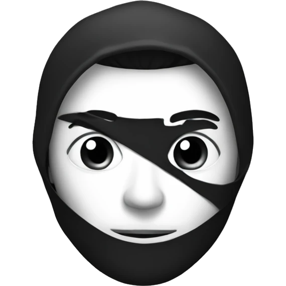 thief in black and white clothes emoji