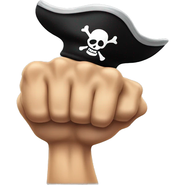 muscle arm with pirate hat emoji