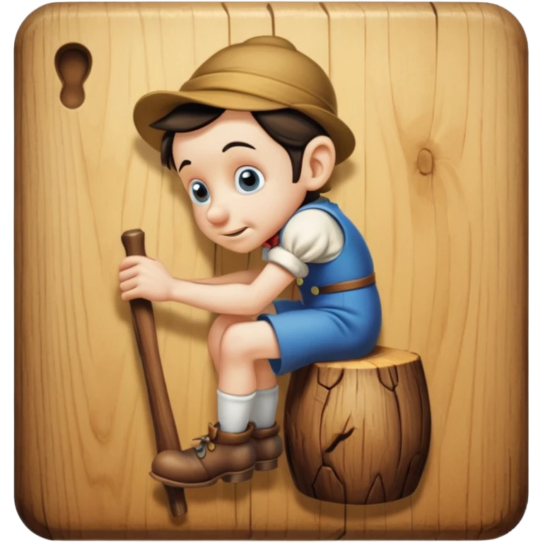 Pinocchio with his butt cheeks spread bent over looking back at you emoji