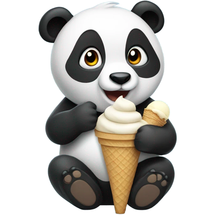 Panda eating ice cream emoji