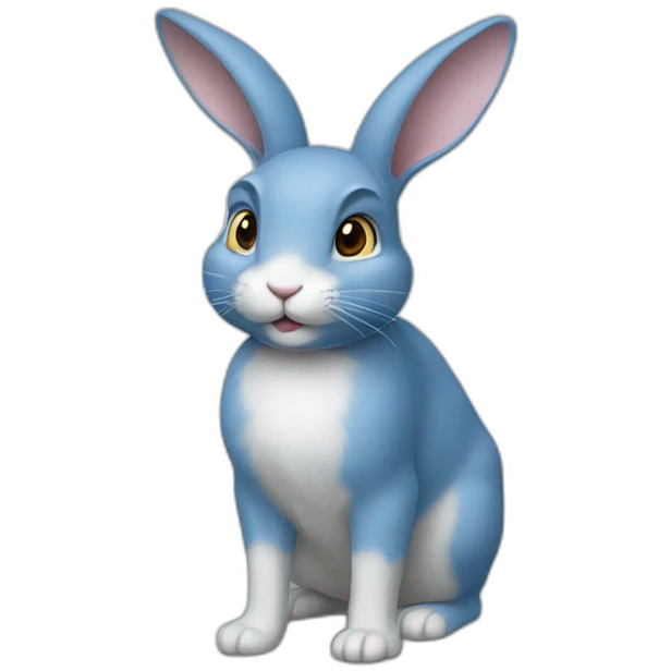 Lapin bleu emoji
