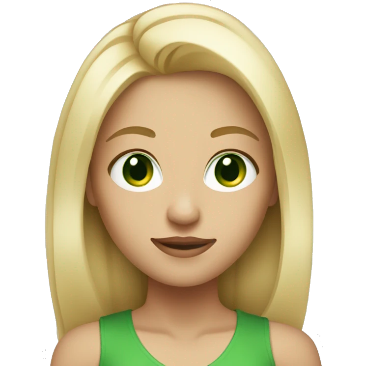 Blonde with green eyes medium length hair emoji