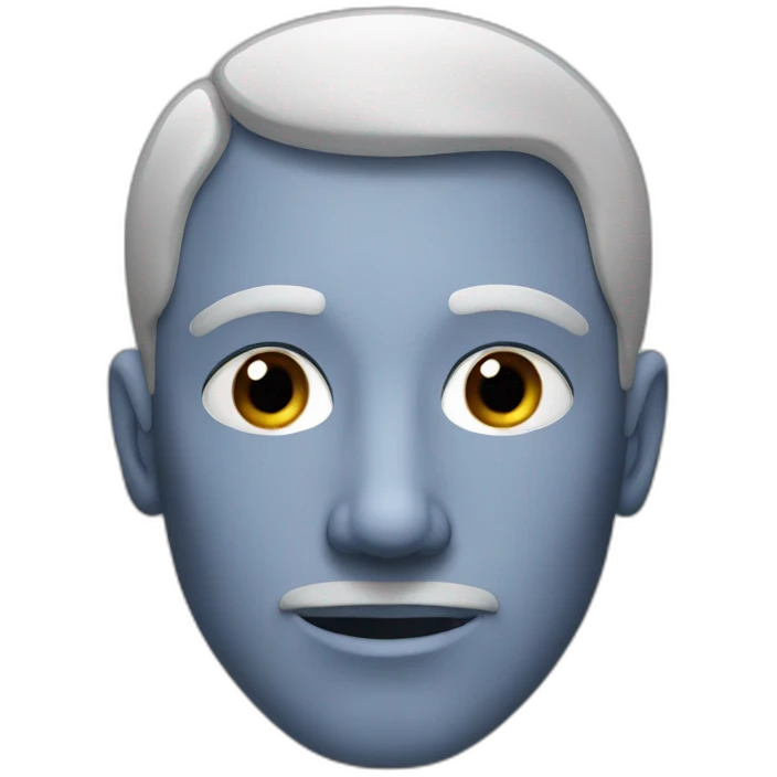Men face without ear nose eye and mouth emoji