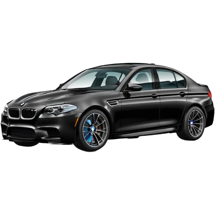 BMW F10 M5 black car, simple style emoji