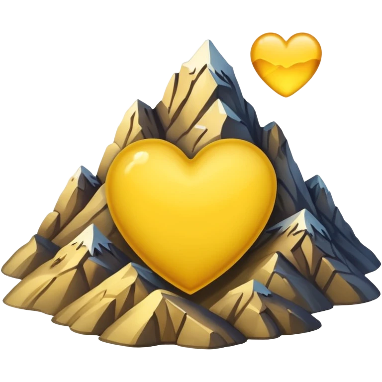 yellow heart with a mountain emoji