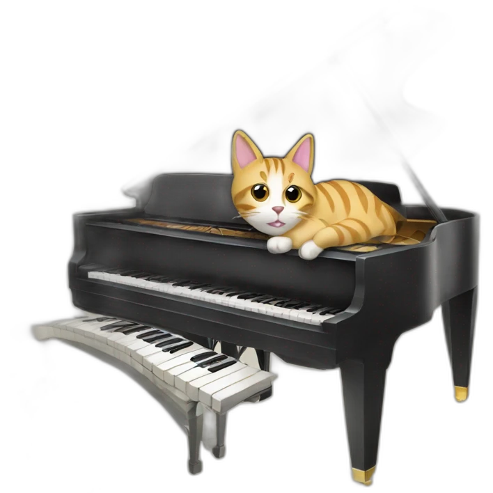 Cat and piano emoji