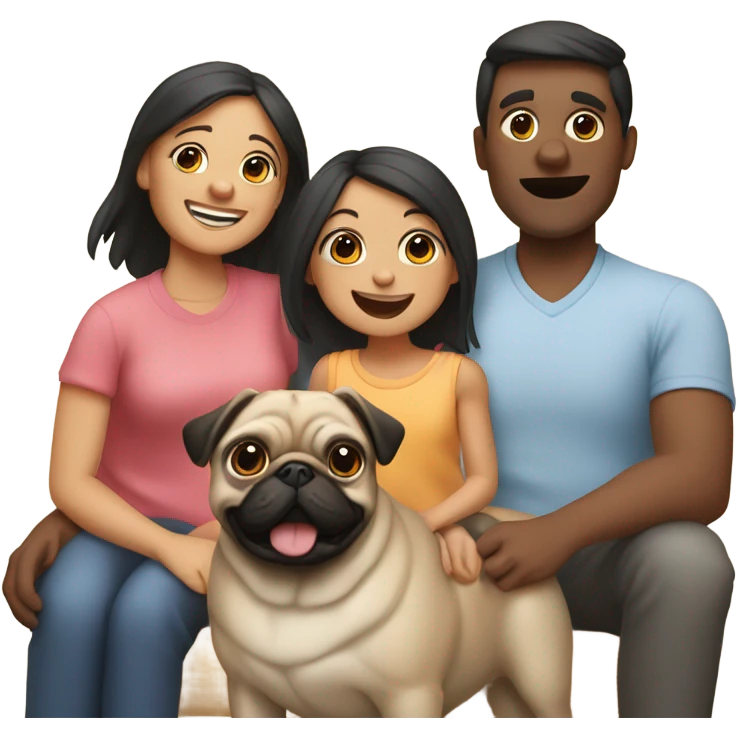 family with pug emoji