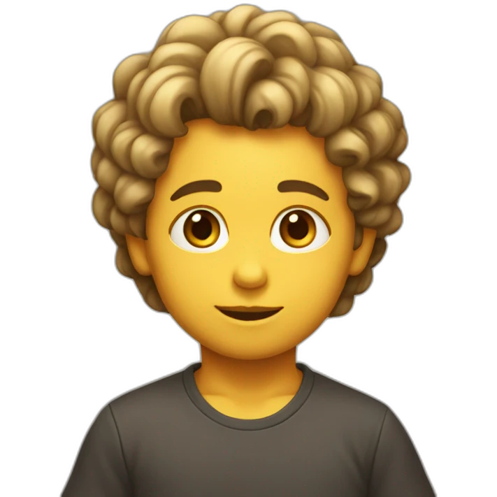 niño con pelo rizado emoji