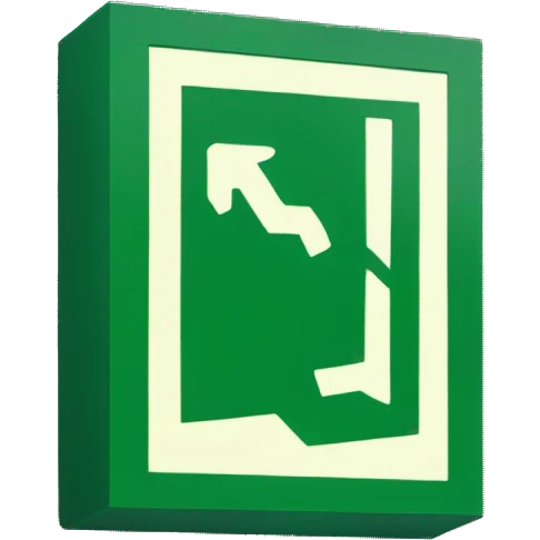 green exit sign emoji