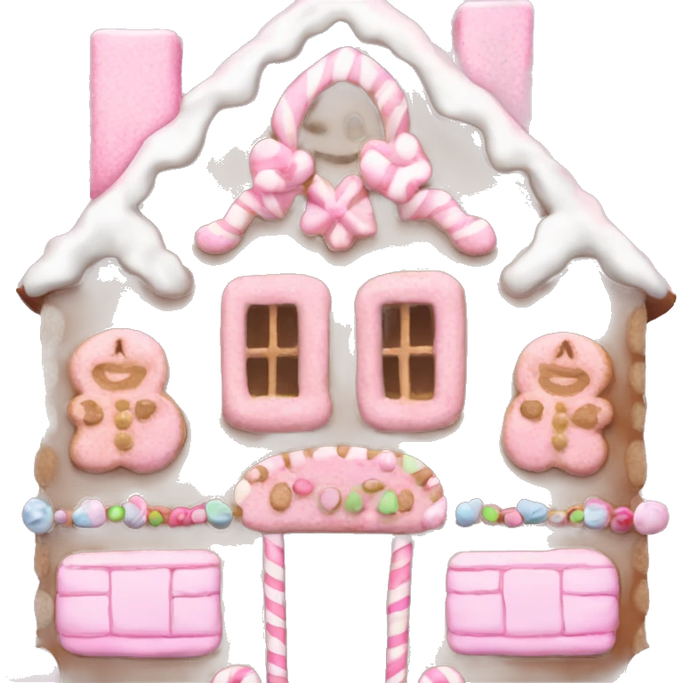 Girly pink aesthetic gingerbread house  emoji