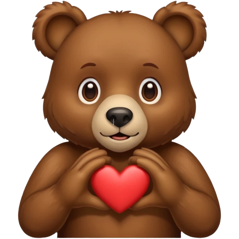 Bear making the heart hands emoji