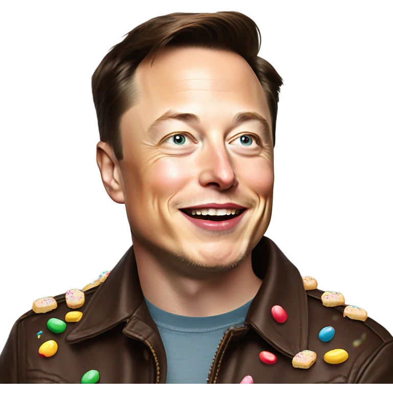 nutella and bread togather with sprinkls on top and Elon Musk eating it emoji