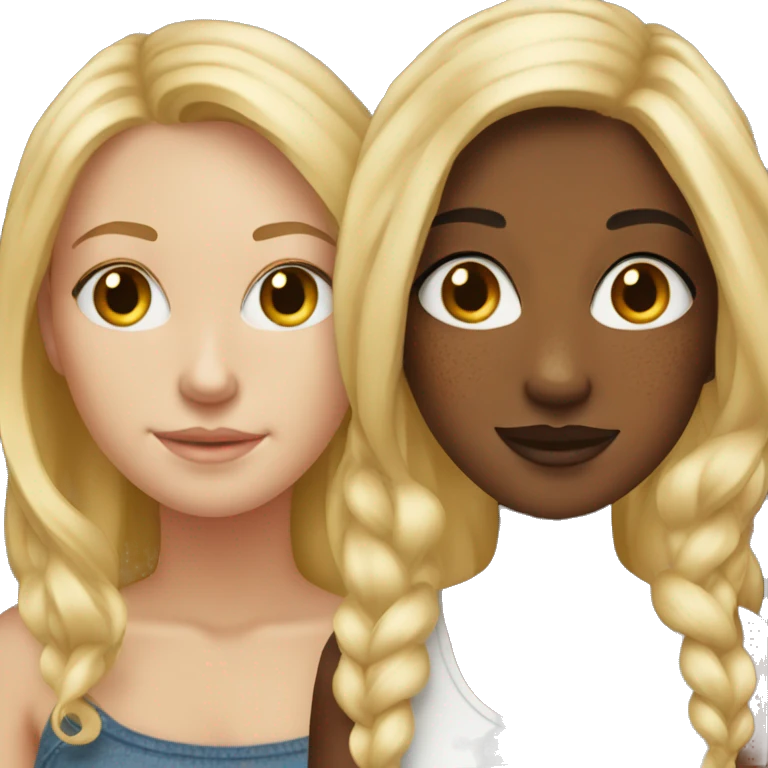 Two blonde friends one with freckles  emoji