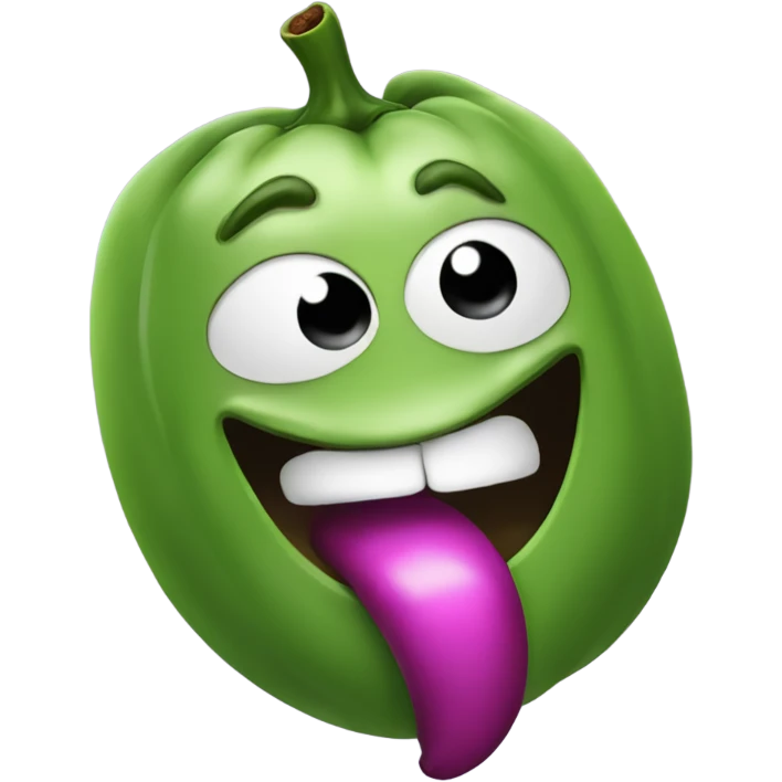 Brinjal in the mouth emoji