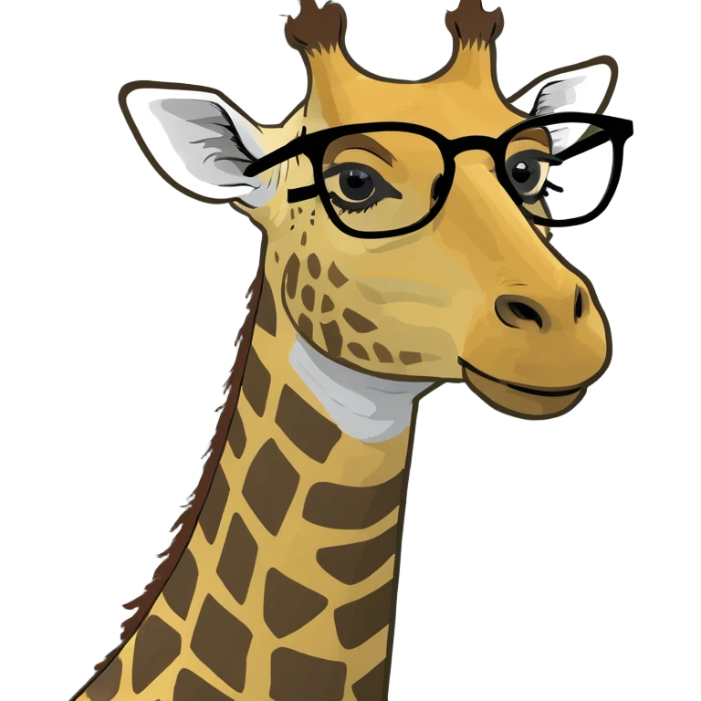 Une girafe avec des lunettes  emoji