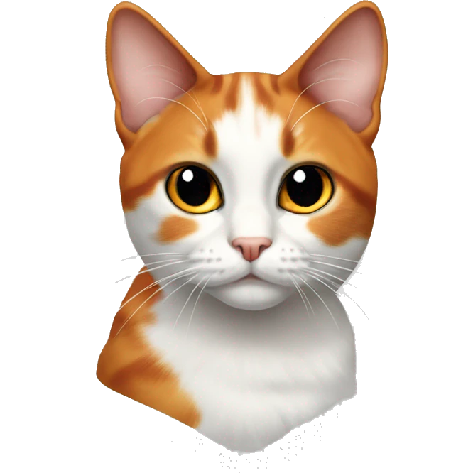 realistic orange white and black calico cat with slit pupils emoji