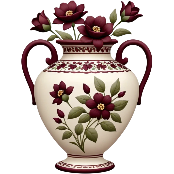 Vintage vase burgundy flowers emoji