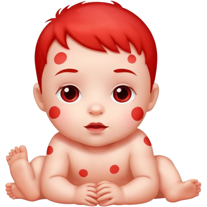 bebe com pontinhosvermelhos emoji