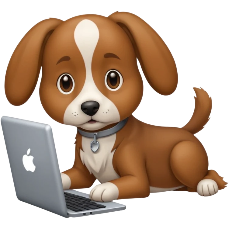 A dog on a computer emoji