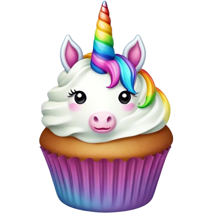 Unicorn cupcake emoji