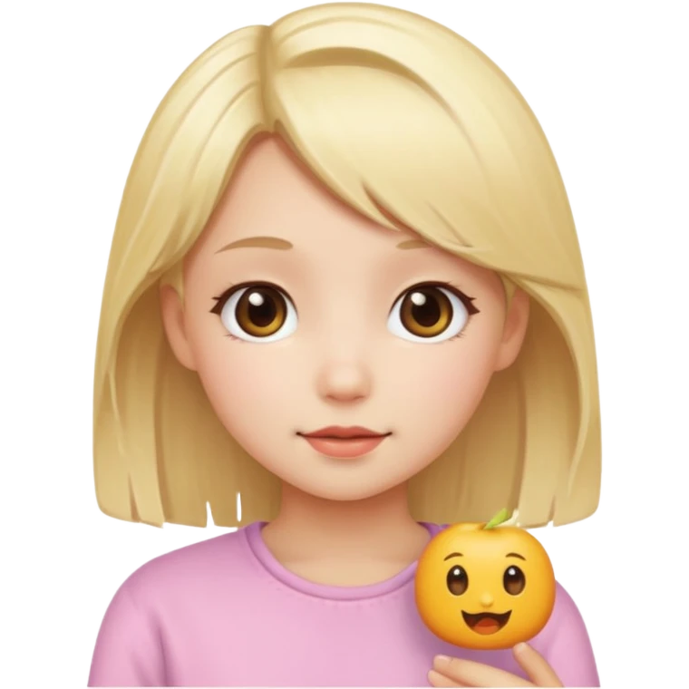Cute blonde girl kawaii emoji