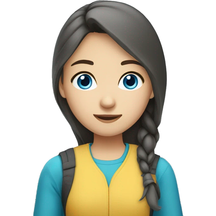 Kazakh-student-girl-blue eyes-casual clothes emoji