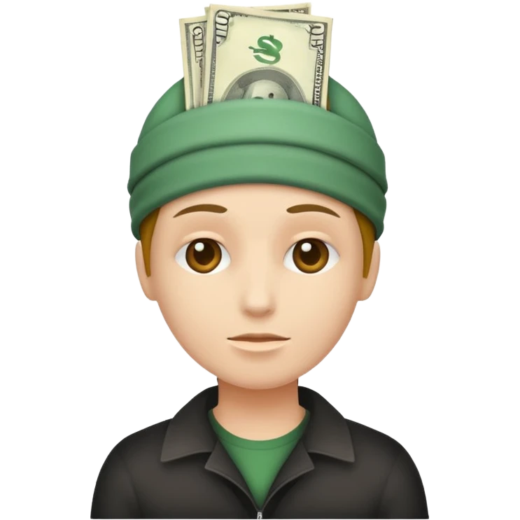 Money in head emoji