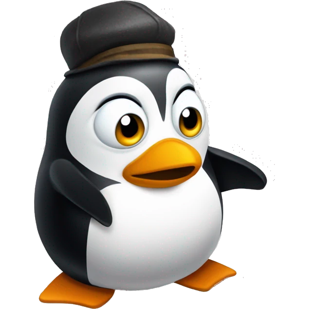 pinguino del madagascar che piange con le lacrime emoji