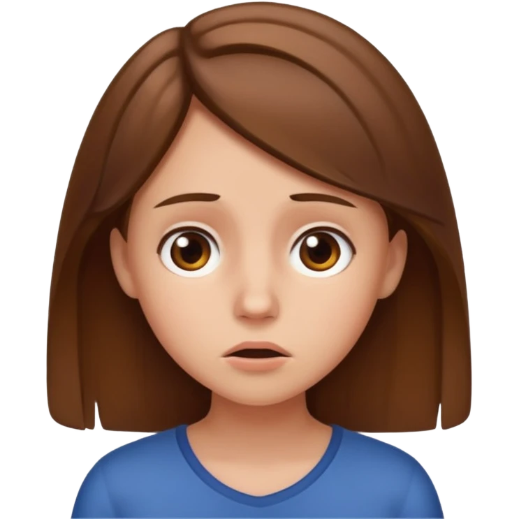 browned haired confused faced girl emoji