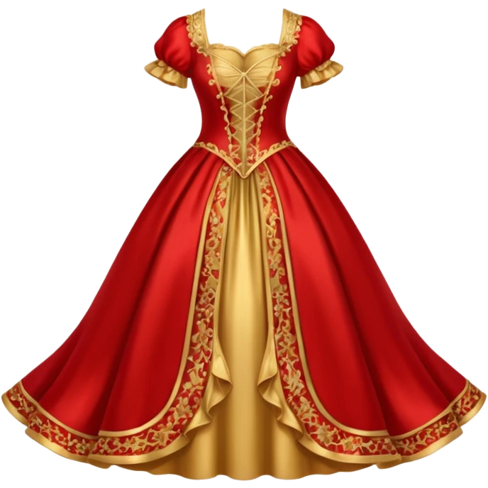 rococó dress rojo con dorado emoji