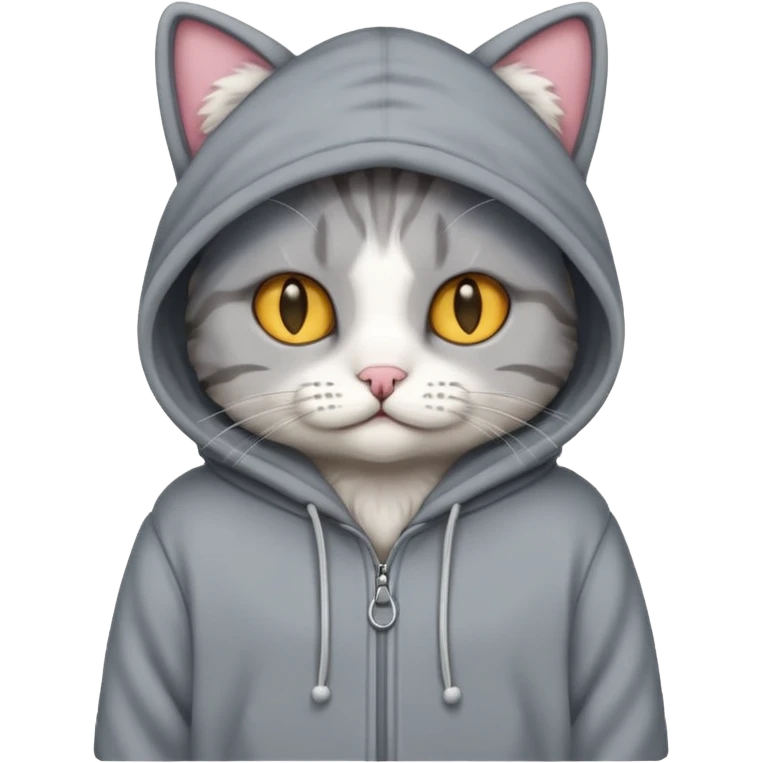 Cat wearing a hoodie emoji