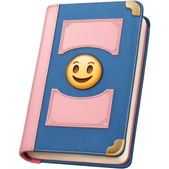 an old vintage romance book with an old cover in light pink and denim blue emoji