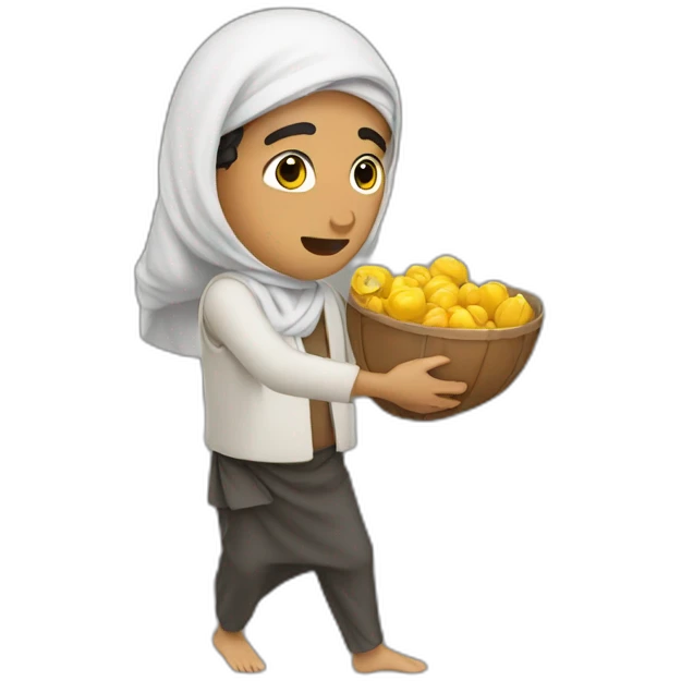 An Arab stealing an object emoji