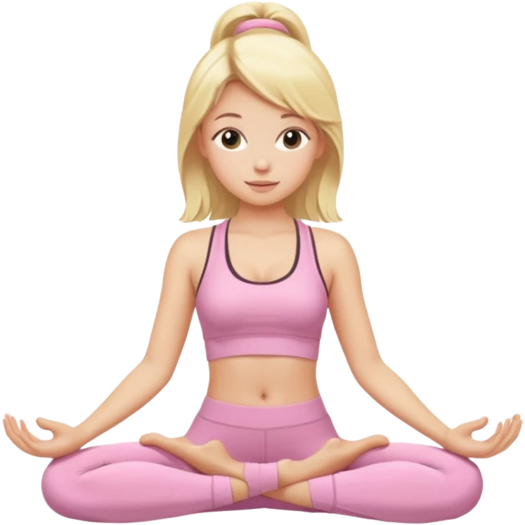 Blonde girl with light pink yoga clothes emoji