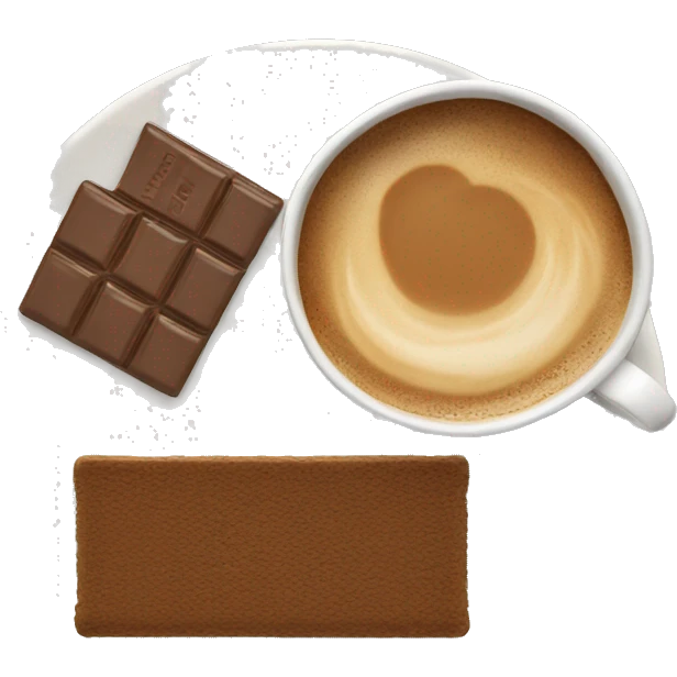 Top view coffee and protein bar on a small plate  emoji