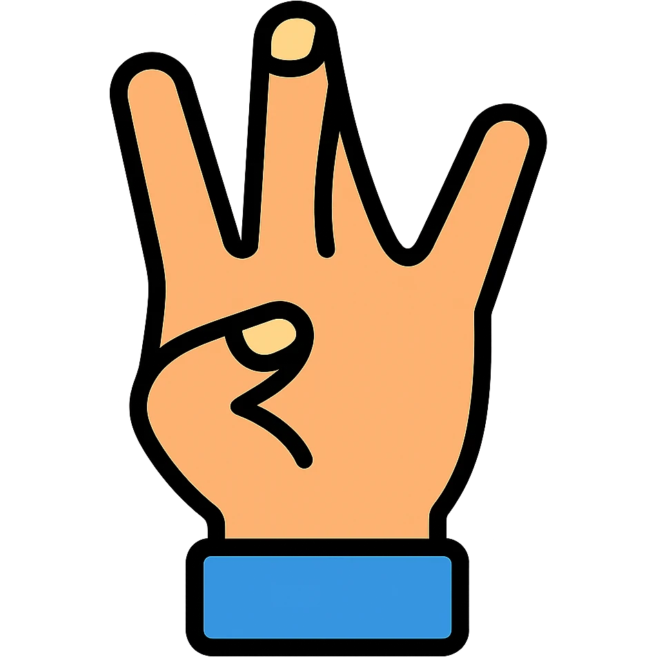 hand showing westside sign, gangster vibe, color outline icon style emoji