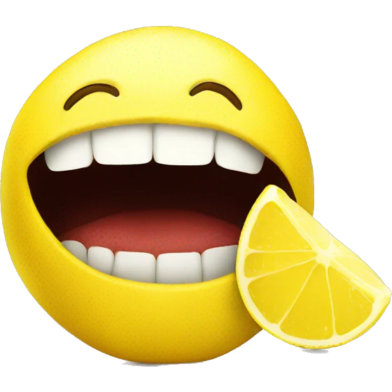 Mouth whit a lemon emoji