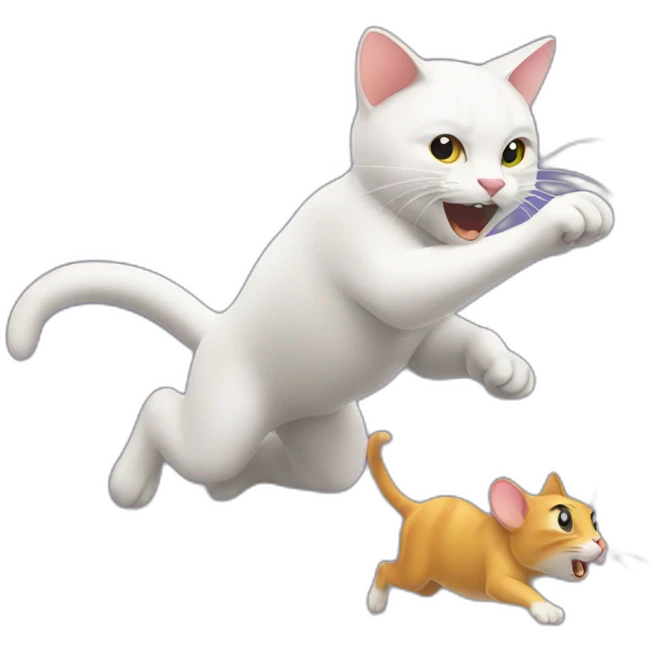 Cat chasing a mouse emoji