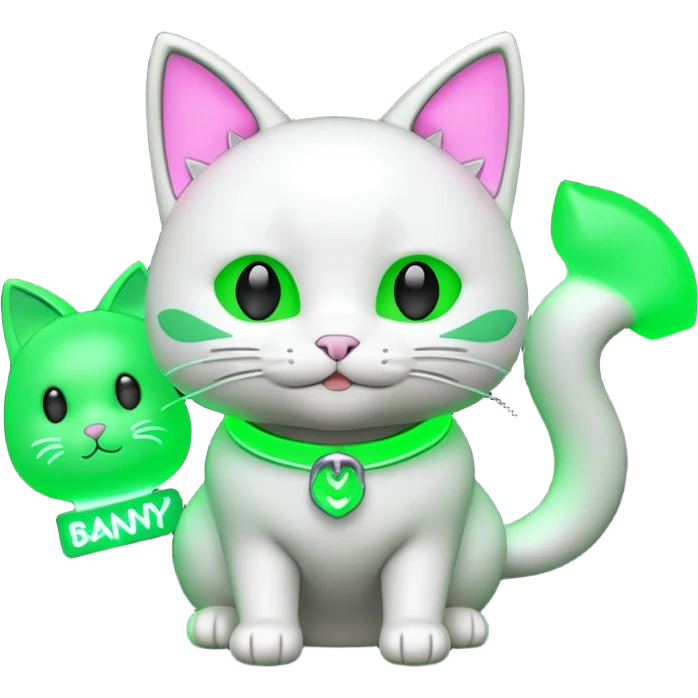 Neko 3d in the game form is of course good green neon lights sign banny emoji