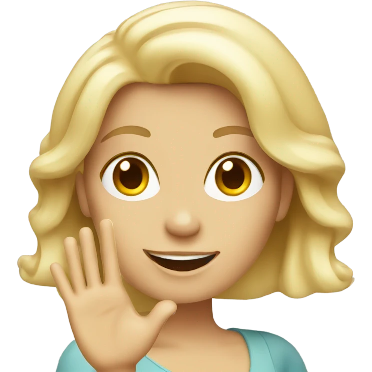 Waving blonde lady emoji