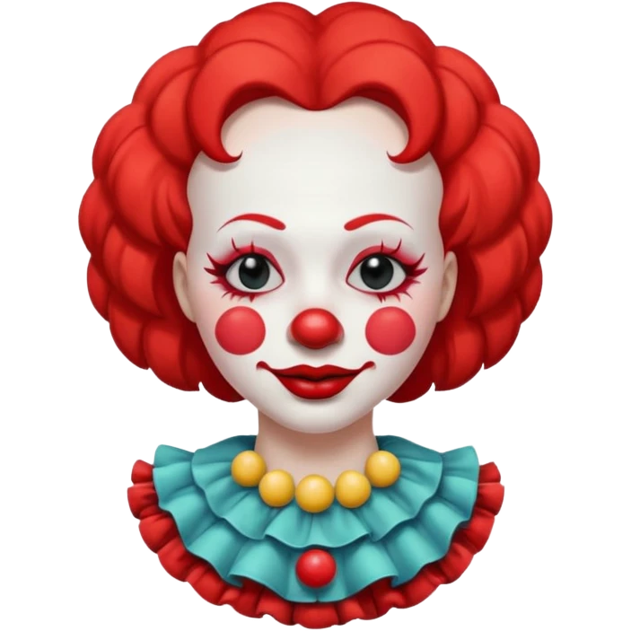 female clown sleeping eyes closed emoji