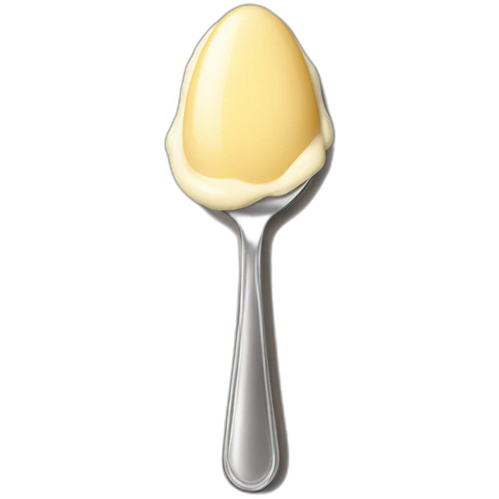 a spoon with mayonnaise emoji