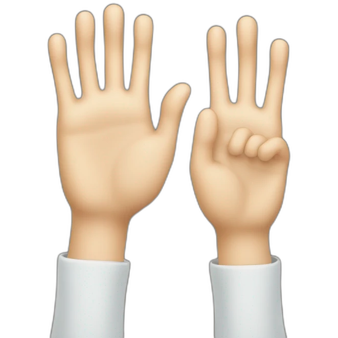 Feet and hand doing a high-five emoji