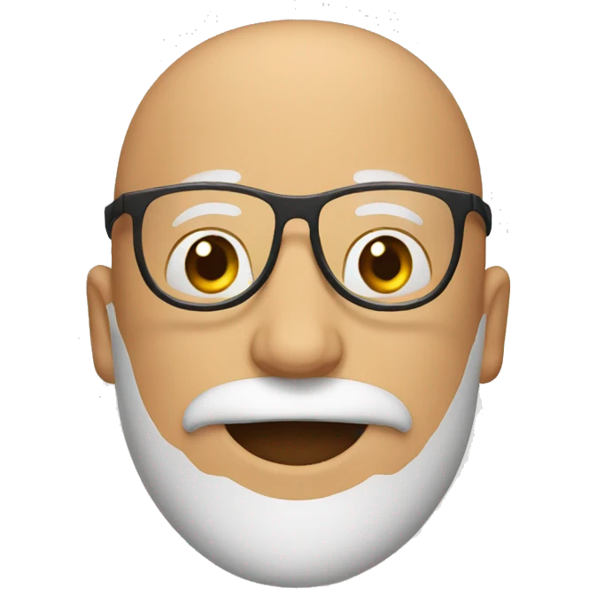 bald man with beard and glasses birthday hat emoji