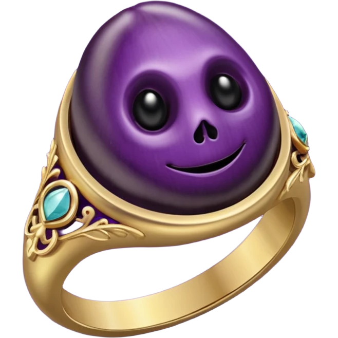 eggplant with memento mori ring around it emoji