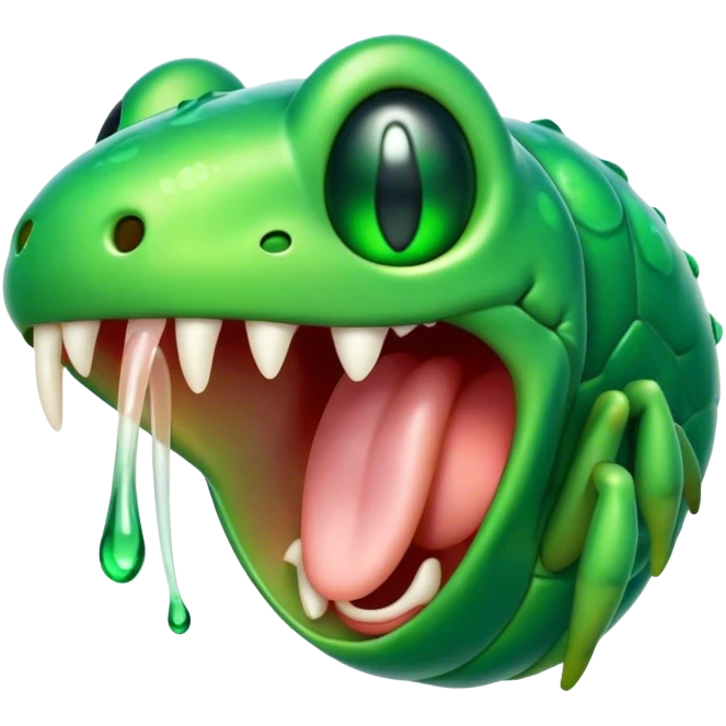 Cinematic Cute Yawning Green Bugdie Portrait Emoji, Head tilted slightly with a dramatic, wide-open yawn, showcasing a smooth, vibrant emerald exoskeleton with delicate patterns and tiny drooping antennae, round multifaceted eyes barely open in drowsy contentment, Simplified yet irresistibly adorable features, highly detailed, glowing with a soft, cozy glow, high shine, relaxed yet expressive, stylized with a touch of whimsy, bright and endearing, soft glowing outline, capturing the essence of a sleepy yet endearing insect, so drowsy it feels like it could stretch out of the screen and curl up for a nap! emoji